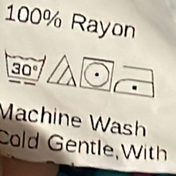 Shein Curve border print aqua, yellow, & pink high waist soft rayon tunic dress - Picture 8 of 9